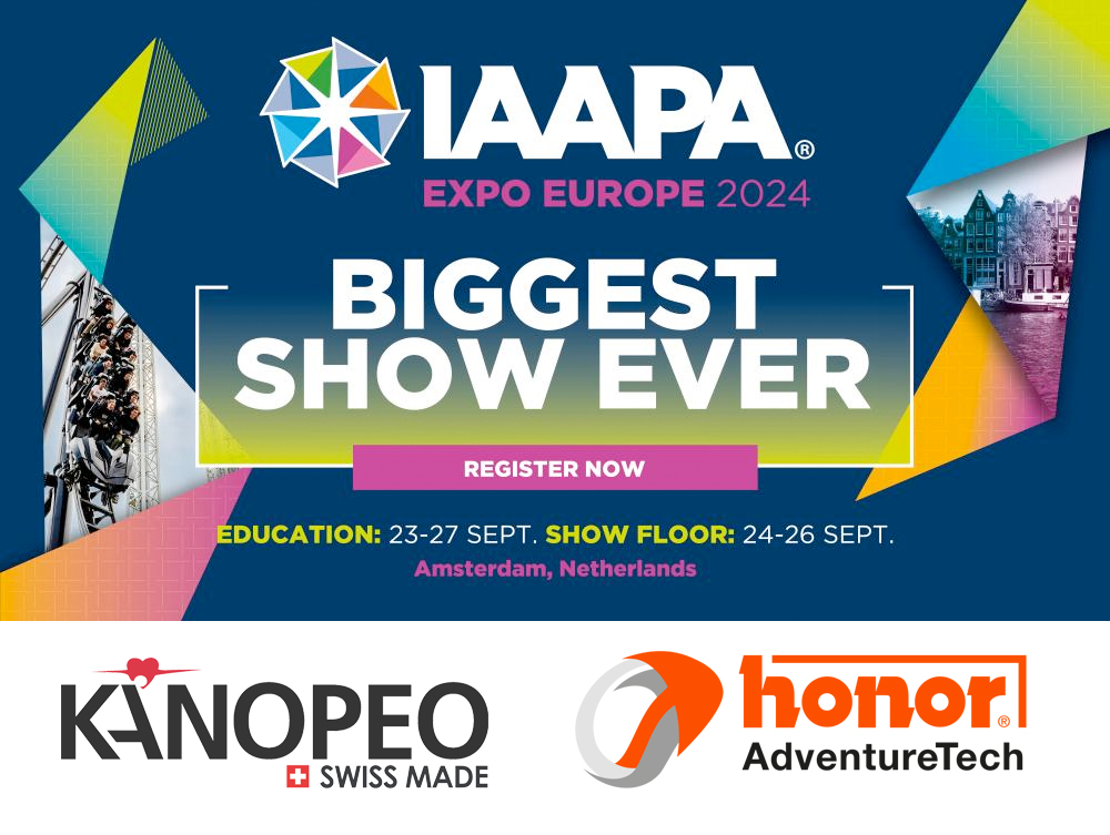 IAAPA Expo Europe-kanopeo-and-HONOR-AdventureTech-Zip-Brakes-Climb-Auto-Belay